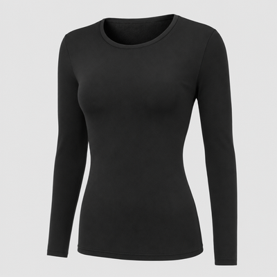 Halstead Fleece-Lined Thermal Top in black, product shot