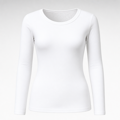 Halstead Fleece-Lined Thermal Top in white, product shot