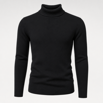 Harlow Roll Neck Sweater in black, product shot