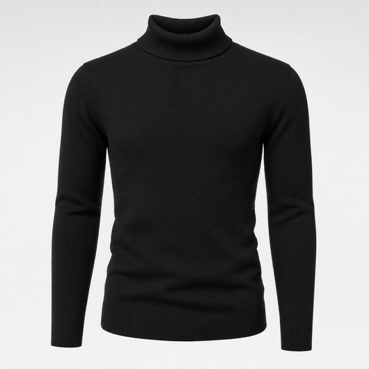 Harlow Roll Neck Sweater in black, product shot