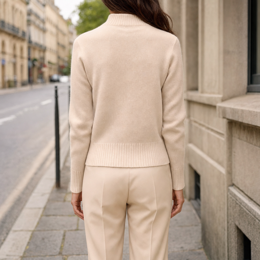 Selby mock neck knit, back view