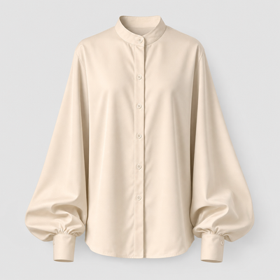 Aldford balloon sleeve blouse in champagne, product shot