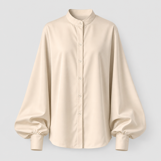 Aldford balloon sleeve blouse in champagne, product shot