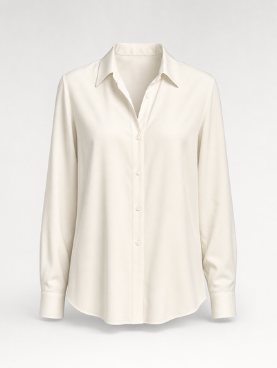 Kelmscott silk-touch shirt in ivory, product shot