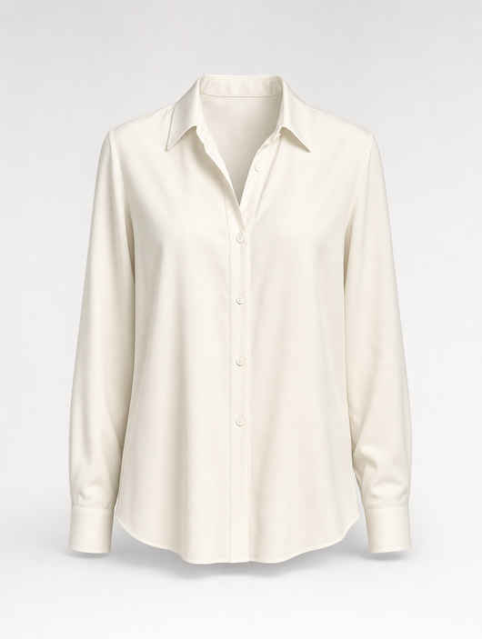 Kelmscott silk-touch shirt in ivory, product shot