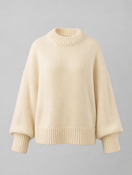 Marden Chunky Knit Sweater in cream, product shot