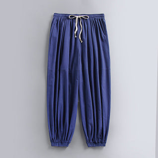Riviera Weite Leinenhose im Palazzo-Stil
