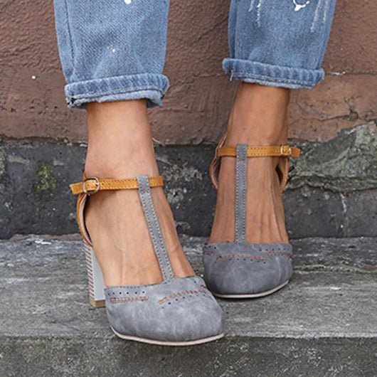 Katharina | Damen Frühlings Mary Janes Mit Blockabsatz