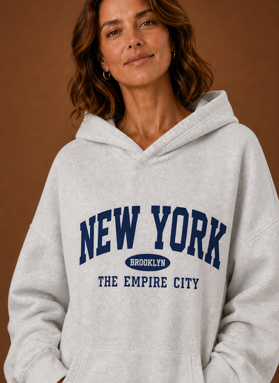 Damen Kapuzenpullover oversized mit Print