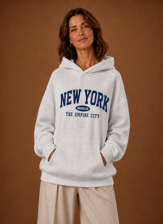 Damen Kapuzenpullover oversized mit Print