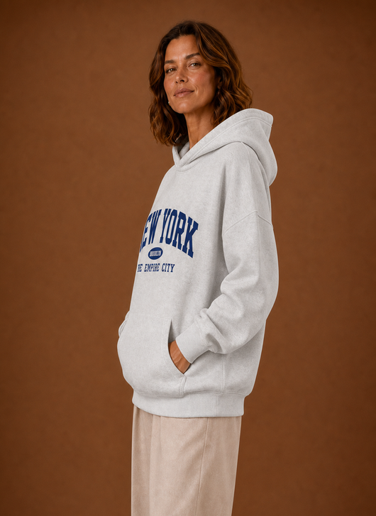 Damen Kapuzenpullover oversized mit Print