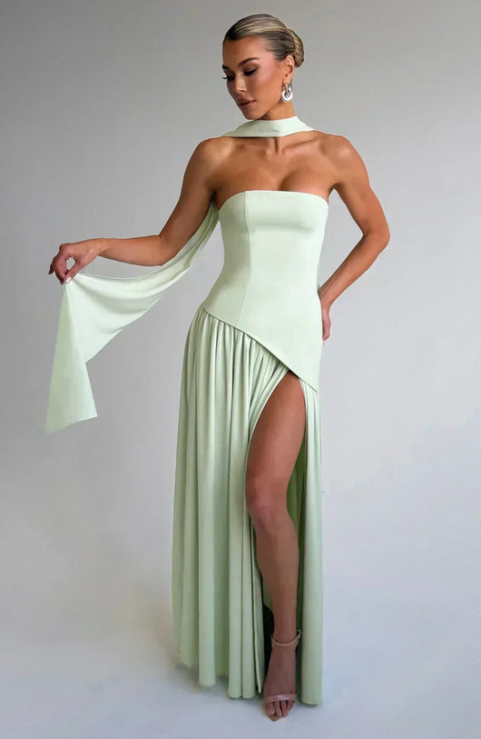 Johanna | Damen Asymmetrisches Maxi Kleid für Hochzeitsgäste