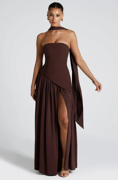 Johanna | Damen Asymmetrisches Maxi Kleid für Hochzeitsgäste