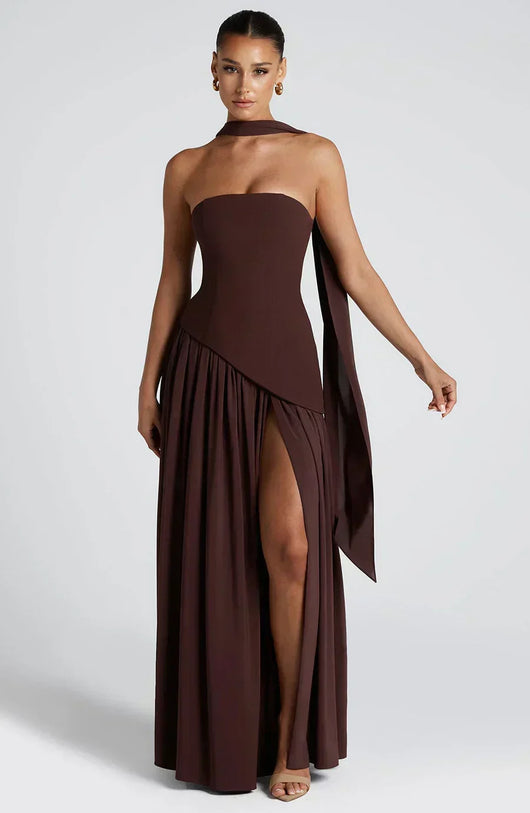 Johanna | Damen Asymmetrisches Maxi Kleid für Hochzeitsgäste