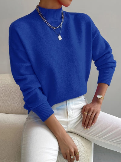 Eva | Damen Frühlings Mock Neck Pullover