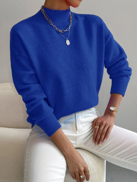 Eva | Damen Frühlings Mock Neck Pullover