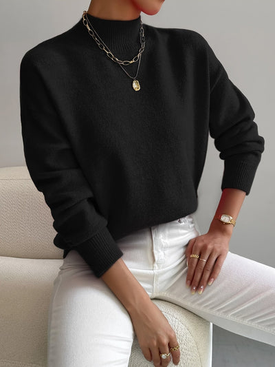 Eva | Damen Frühlings Mock Neck Pullover