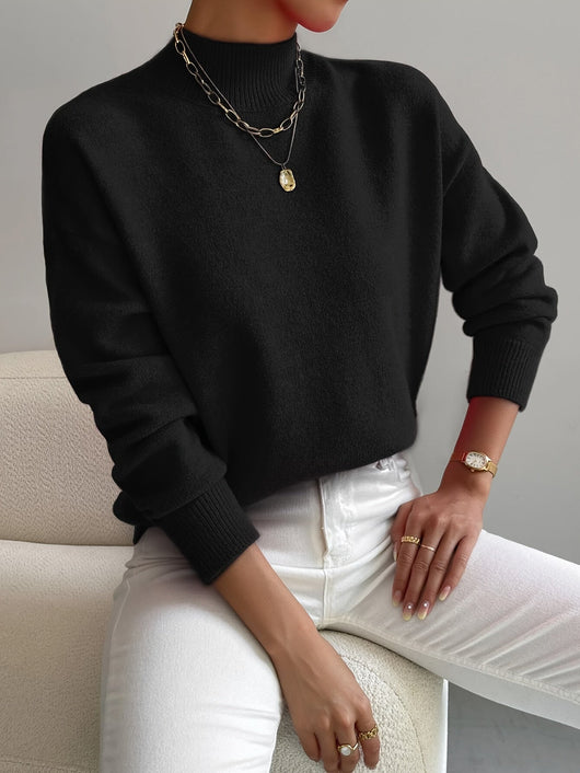 Eva | Damen Frühlings Mock Neck Pullover