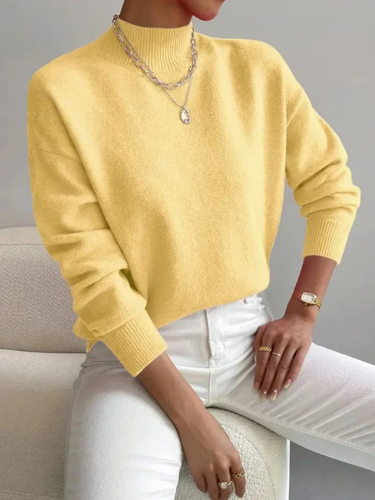 Eva | Damen Frühlings Mock Neck Pullover