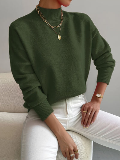 Eva | Damen Frühlings Mock Neck Pullover