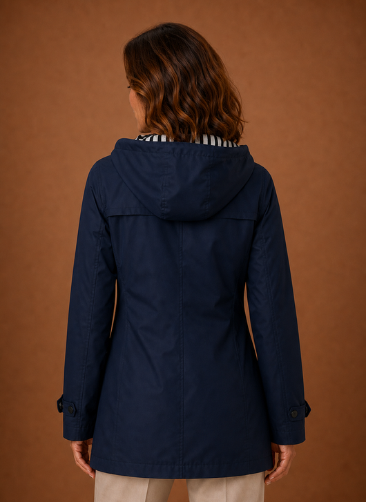 Damen Trenchcoat mit Kapuze für Herbst und Winter