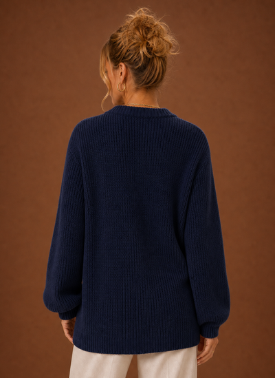 Damen Strickjacke mit V-Ausschnitt und Knopfleiste