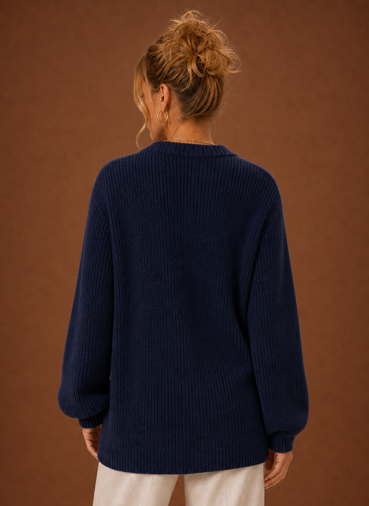 Damen Strickjacke mit V-Ausschnitt und Knopfleiste