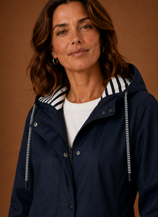 Damen Trenchcoat mit Kapuze für Herbst und Winter
