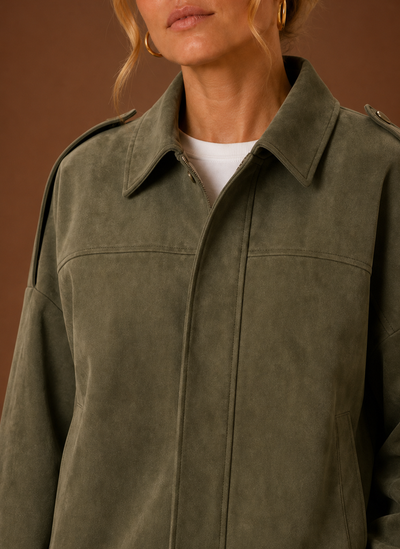 Damen Jacke in Wildlederoptik oversized