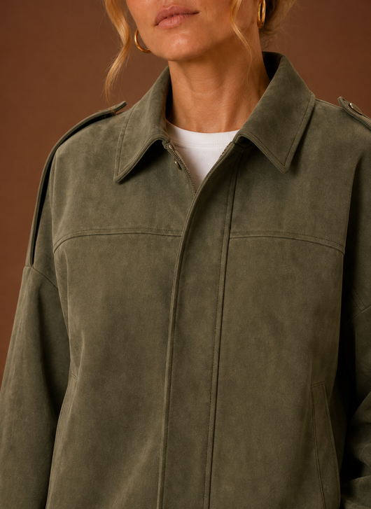 Damen Jacke in Wildlederoptik oversized