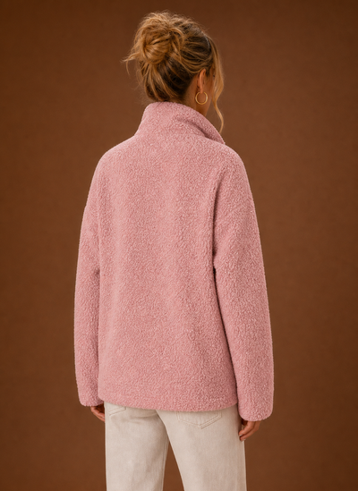 Damen Sherpa-Jacke mit durchgehendem Reißverschluss