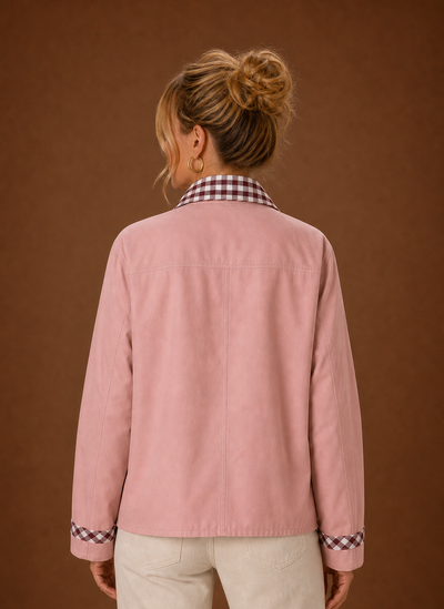 Damen Fieldjacke mit kariertem Kragen