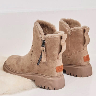 Amelie | Stiefeletten Damen Gefütterte Wildleder-Ankle-Boots Reißverschluss