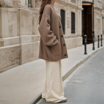 Wexford Grobstrick-Cardigan mit Knopfleiste