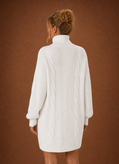 Damen Strickkleid mit Rollkragen