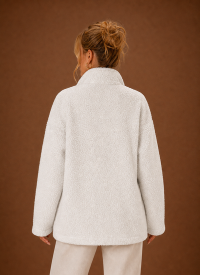 Damen Sherpa-Jacke mit durchgehendem Reißverschluss