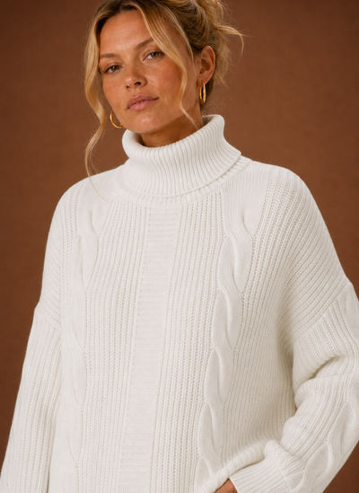 Damen Strickkleid mit Rollkragen