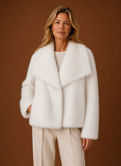 Damen Mantel aus Kunstfell