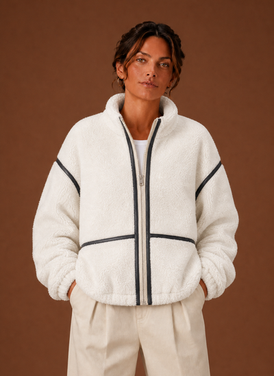 Damen Sherpa-Jacke mit Reißverschluss