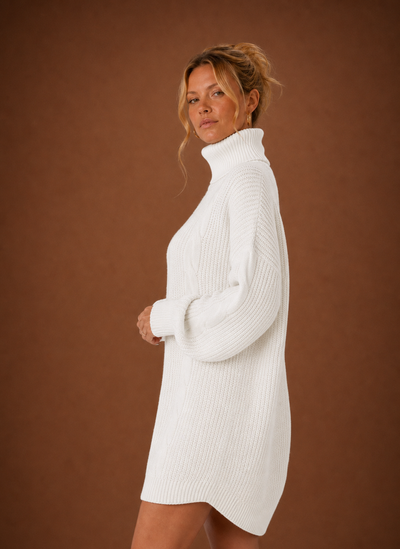 Damen Strickkleid mit Rollkragen
