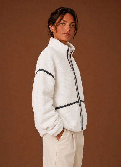 Damen Sherpa-Jacke mit Reißverschluss